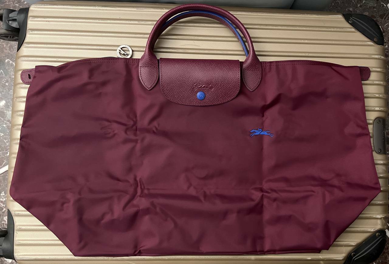 [S] LONGCHAMP LE PLIAGE WEEKEND BAG L SIZE - BURGUNDY, L1624619P22 (SLC174)