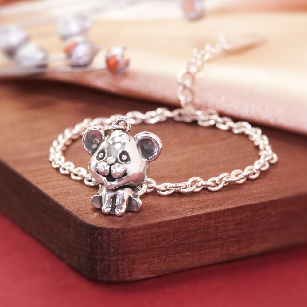 鼠報吉祥 鼠寶寶兒童手鍊(細版) 鼠年生肖送禮 925純銀手鍊