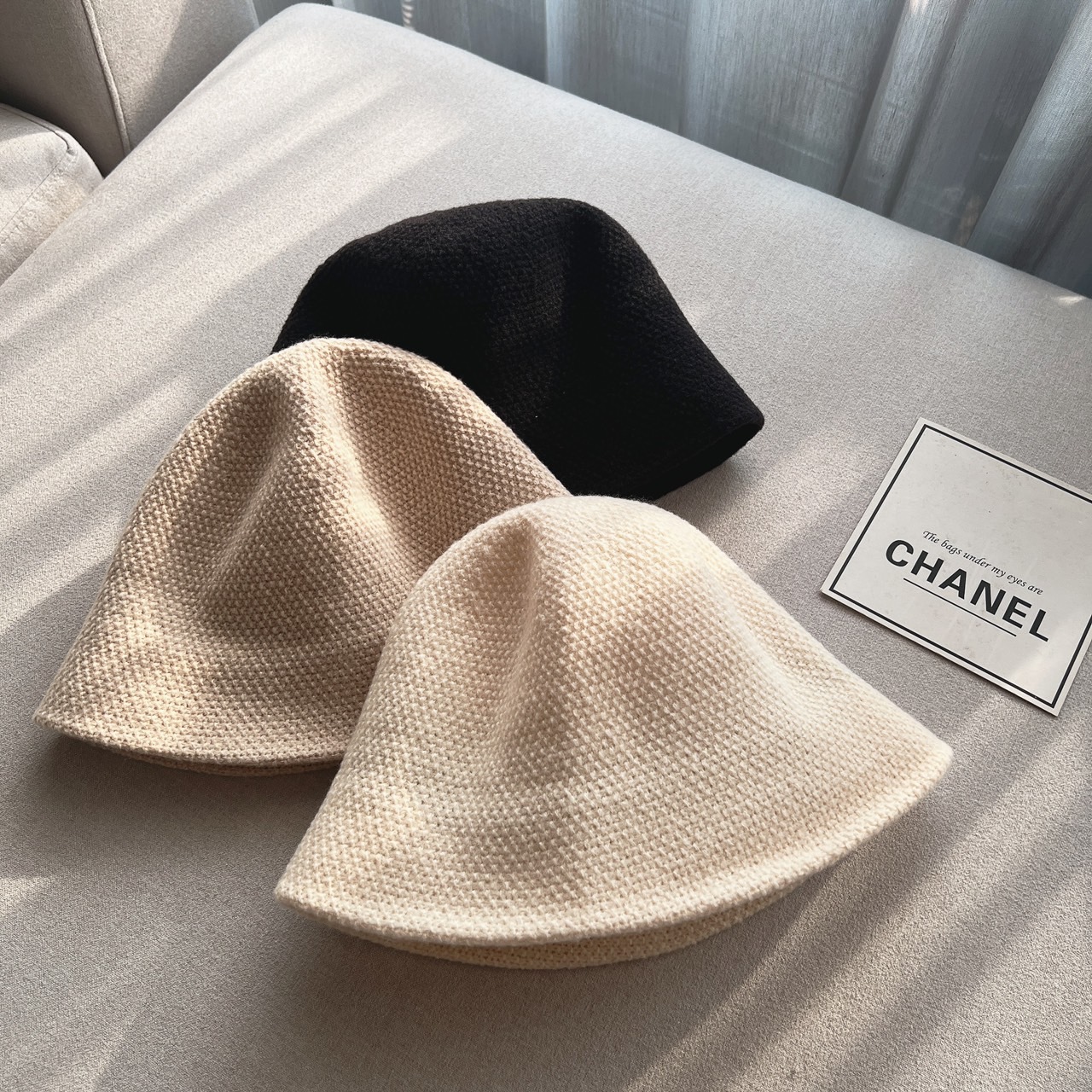 針織透氣漁夫帽/三色