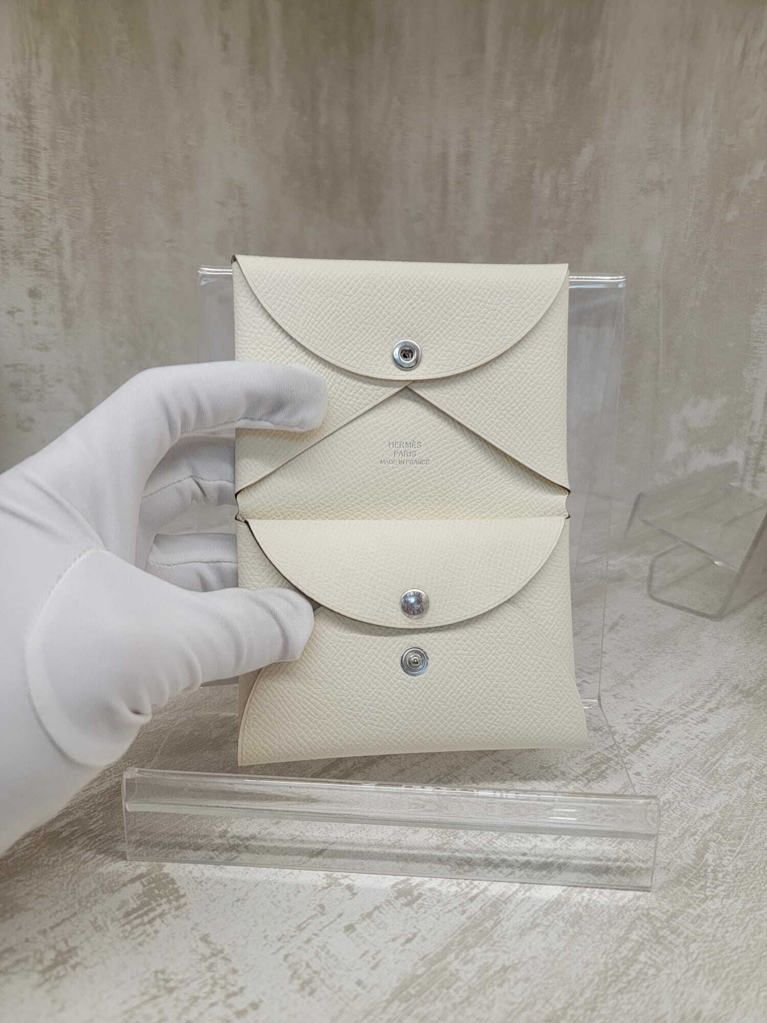 Hermes calvi duo nata 卡包 奶油白