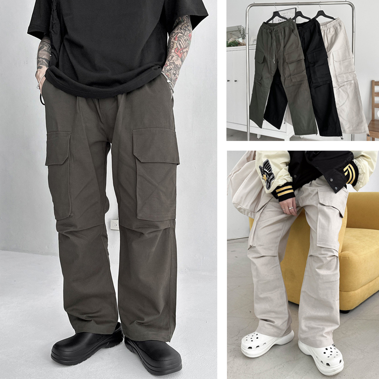 工裝寬版落地褲 3色