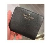 [S] KATE SPADE WLR00634 STACI SAFFIANO LEATHER SMALL ZIP AROUND WALLET,BLACK, 767883218594 (SKS532)
