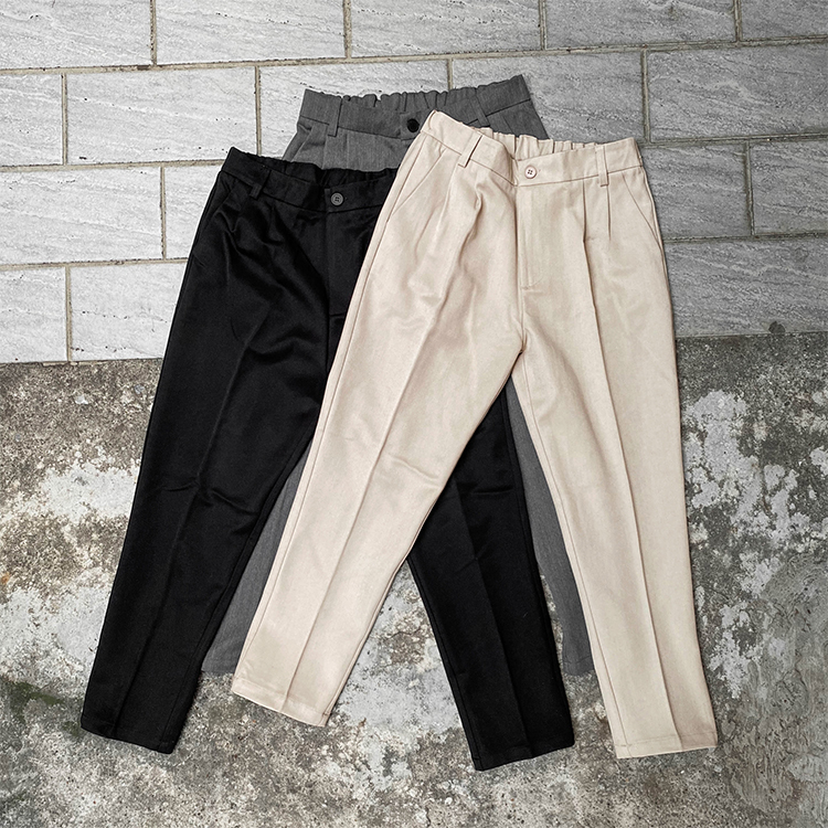 高磅數彈力九分西裝褲