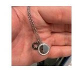 [S] KATE SPADE O0RU2606 SPOT THE SPADE NECKLACE,CLEAR/SILVER, 98686752009 (SKS540)