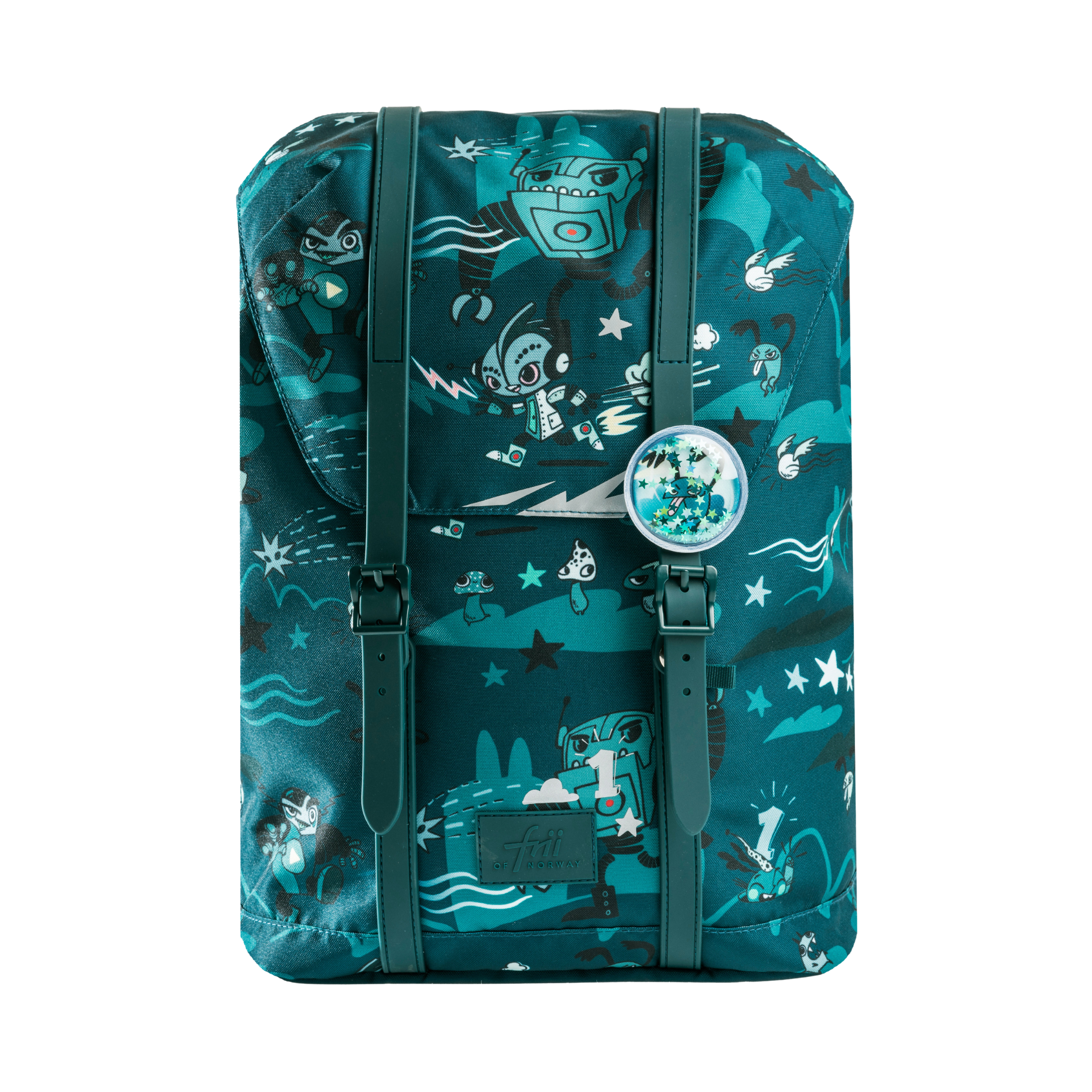 Frii RETRO 22L 護脊書包 - 22100 機器戰士/綠 (第三代)