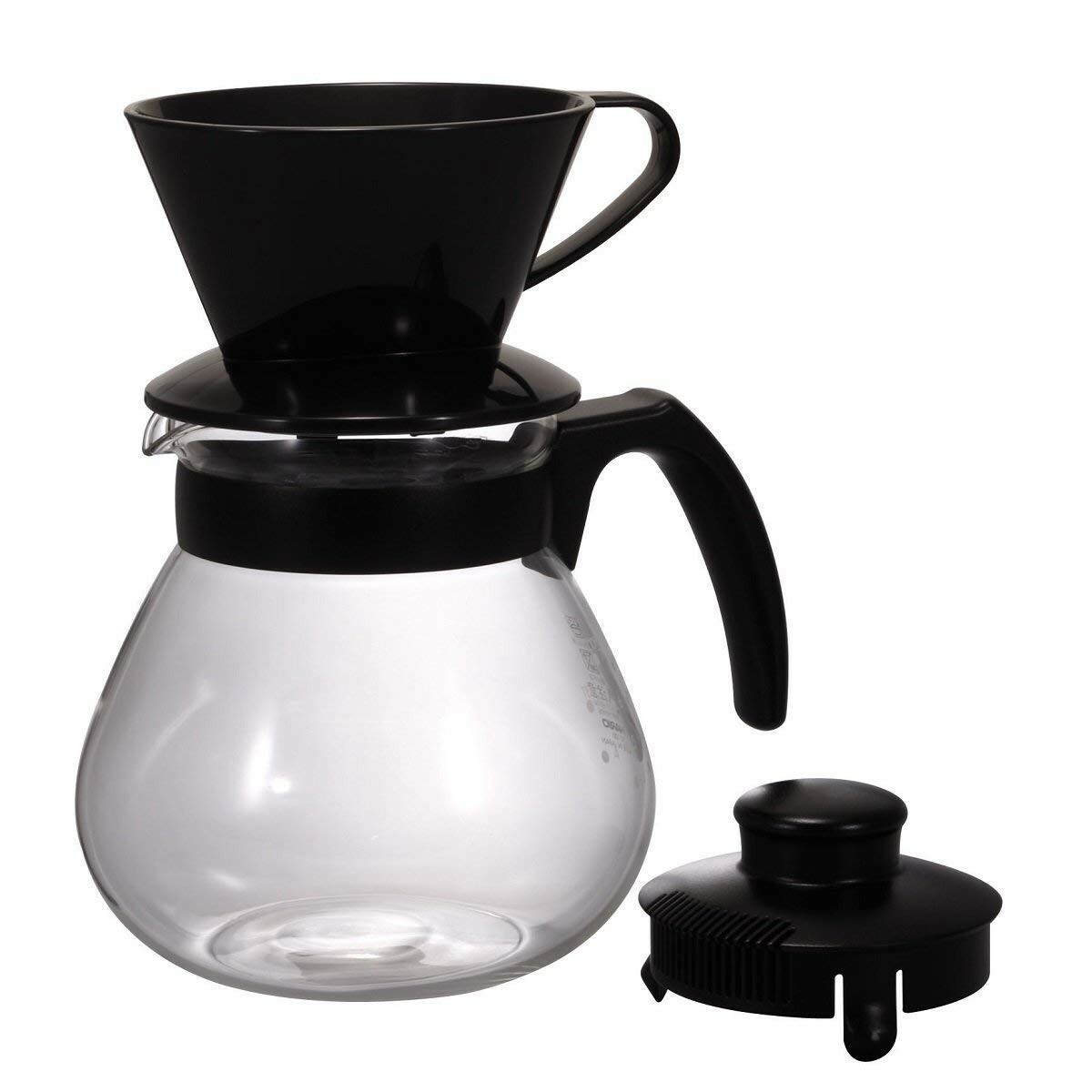 日本HARIO V60圓錐耐熱玻璃咖啡壺(黑色) 1000ML (日本製)