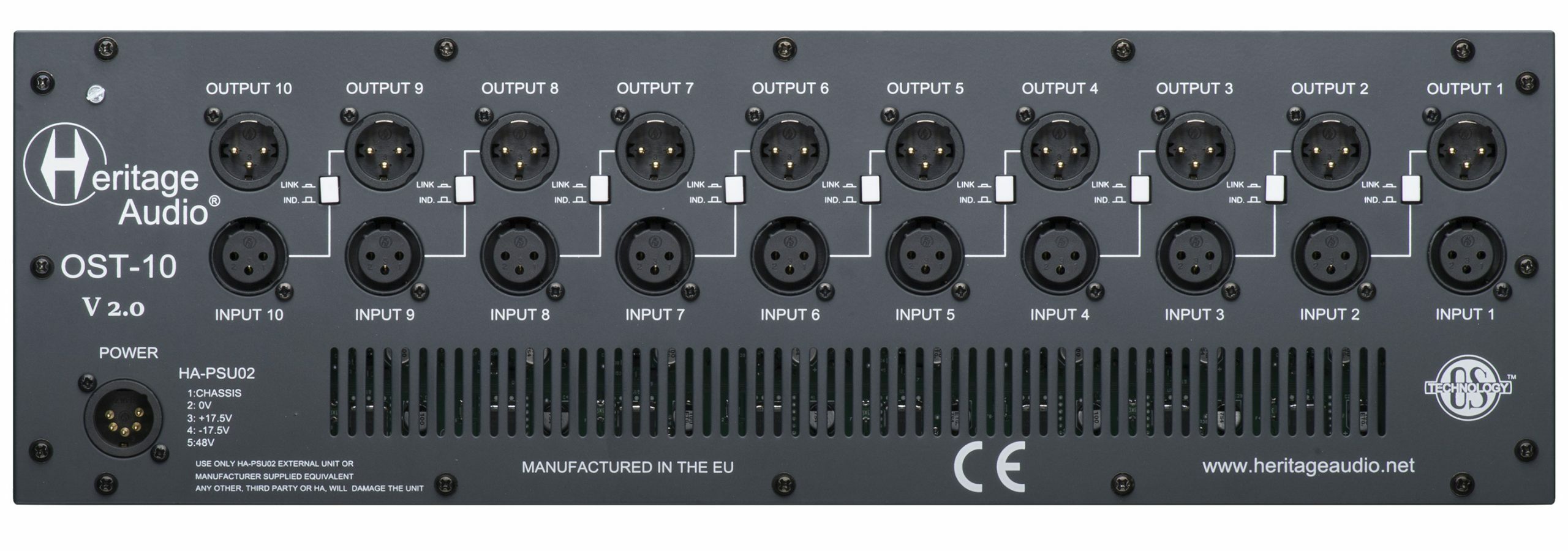 Heritage Audio HAOST10v2 10-slot 500 Series Rack