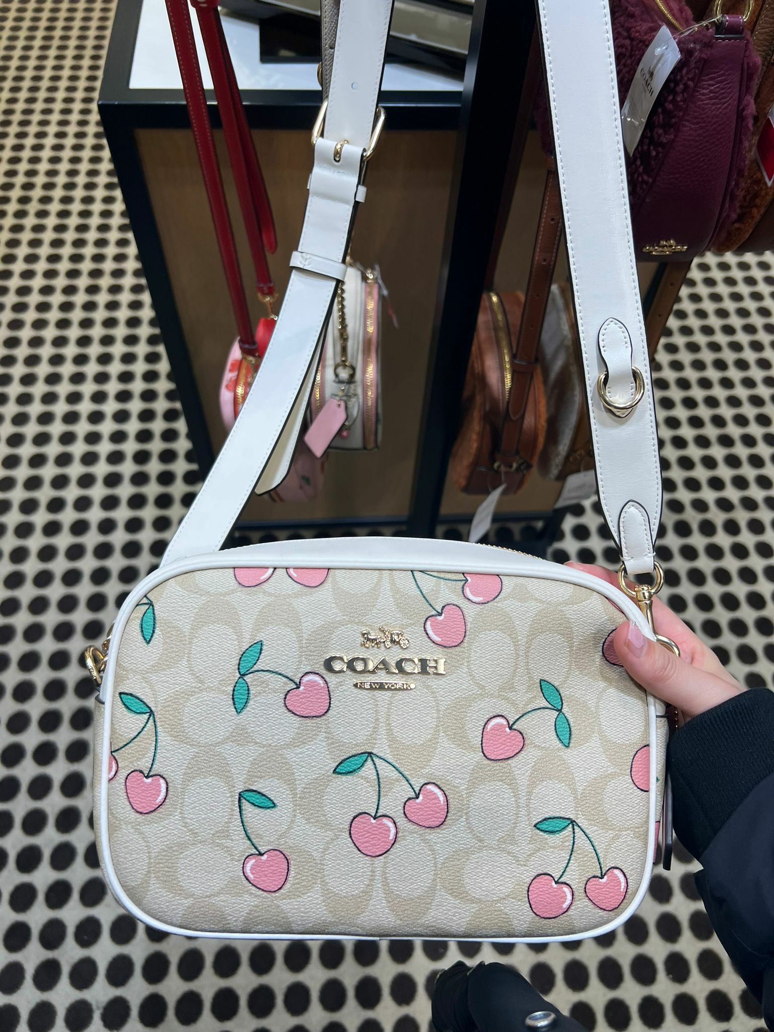 COACH CAMERA BAG WITH CHERRY PATTERN