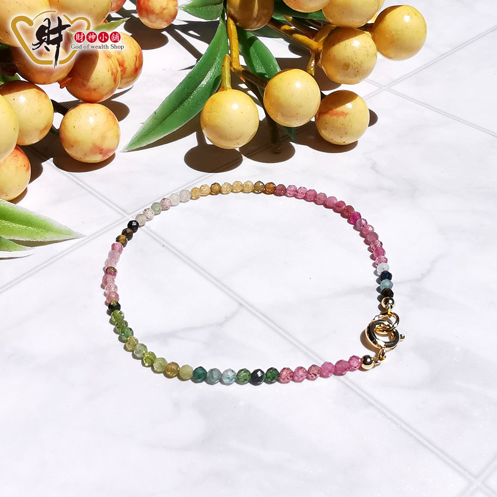 【財神小舖】簡約經典 - 碧璽手鍊3mm (切面)