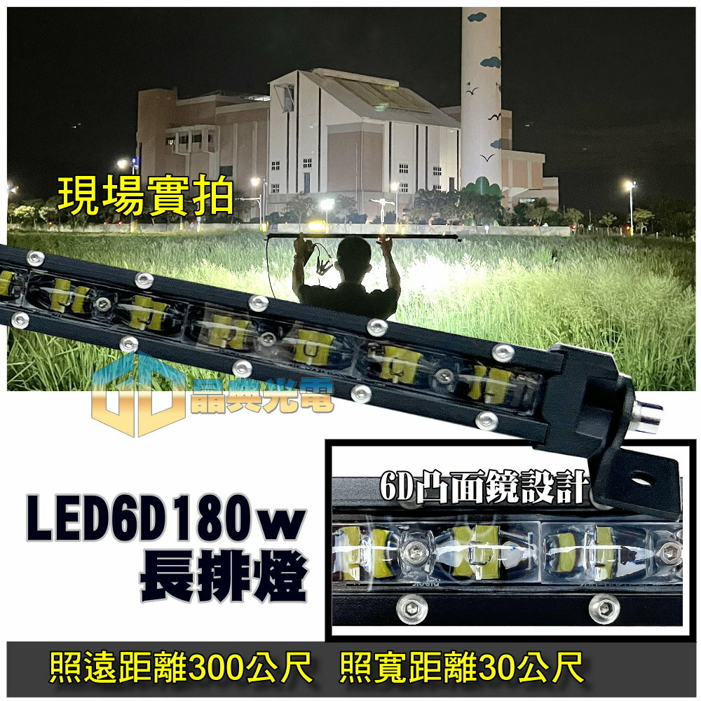 (L035) LED 180W 6D魚眼薄型車頂燈 白光 晶典光電