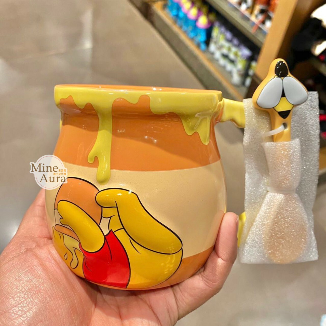 小熊維尼 Winnie the Pooh 蜂蜜罐 造型 湯勺+馬克杯 組 水杯 -上海迪士尼樂園