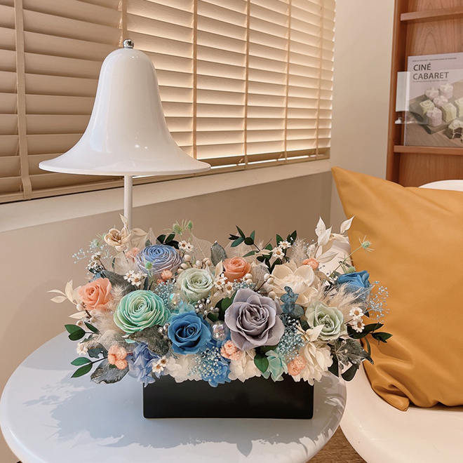 海洋泡泡永生盆花永生花 長型桌花