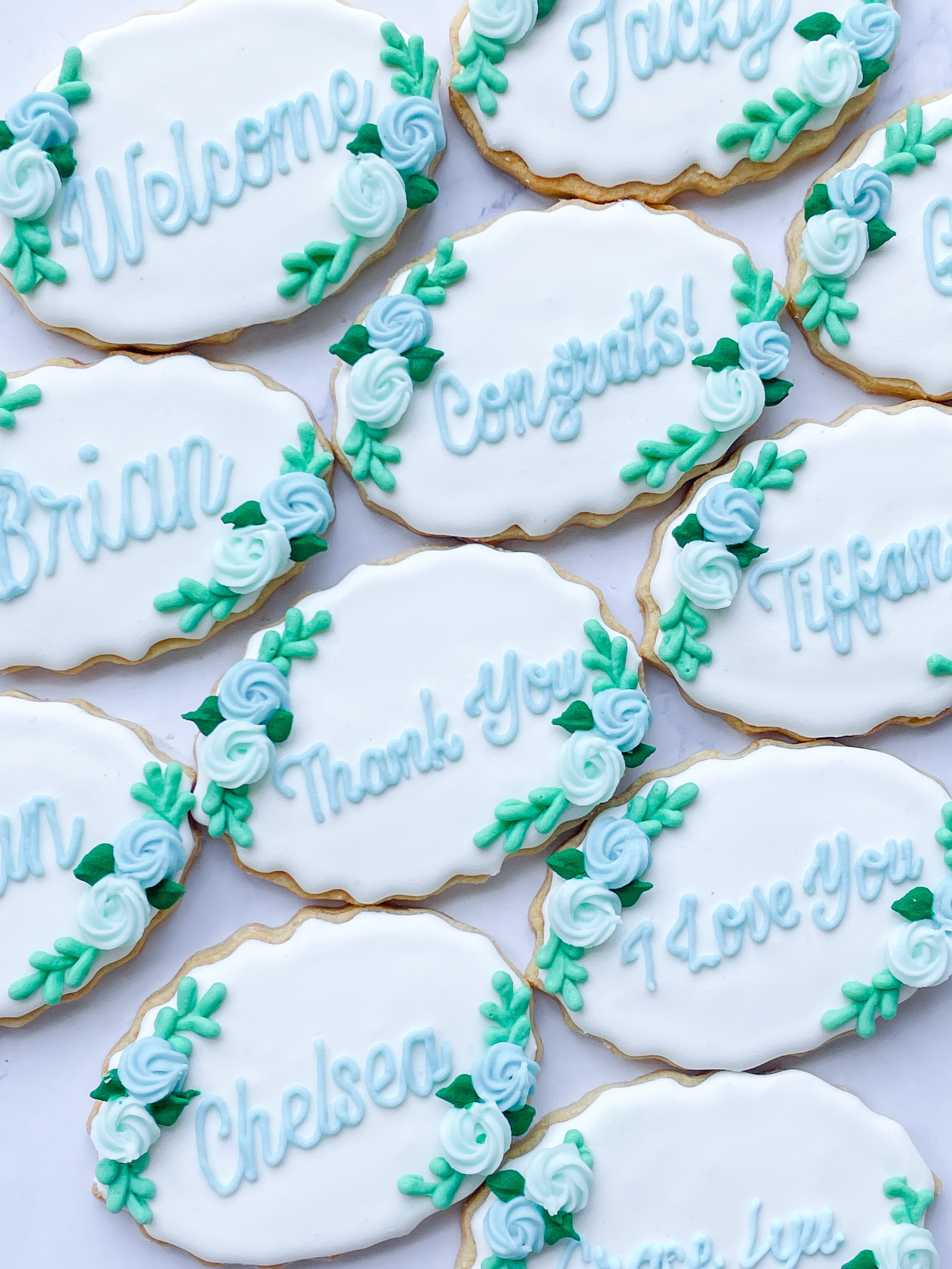 藍玫瑰寫字糖霜曲奇餅