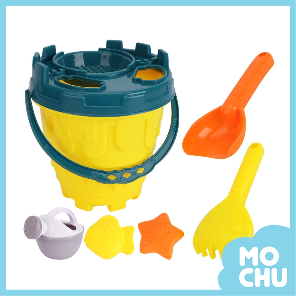 手提城堡沙灘桶六件組(兩色)