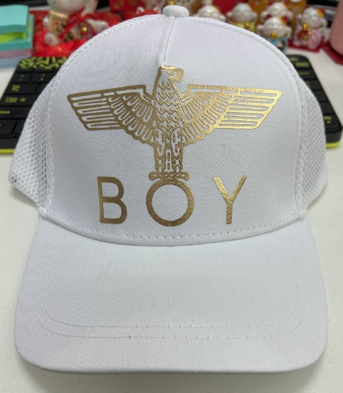 [S] BOYLONDON UNISEX EAGLE BASEBALL CAP,WHITE/GOLD, B81CP2007U91F (SBB152)