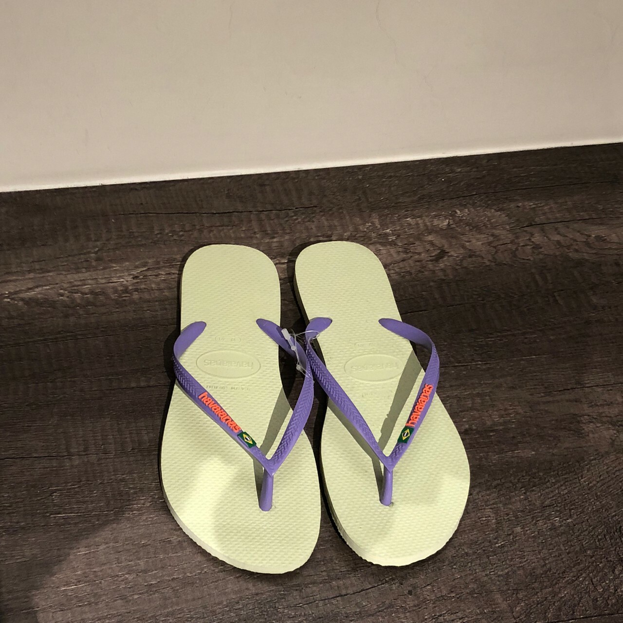Havaianas 哈瓦仕 拖鞋 夾腳拖 國旗 黃/紫 4140713-0904W
