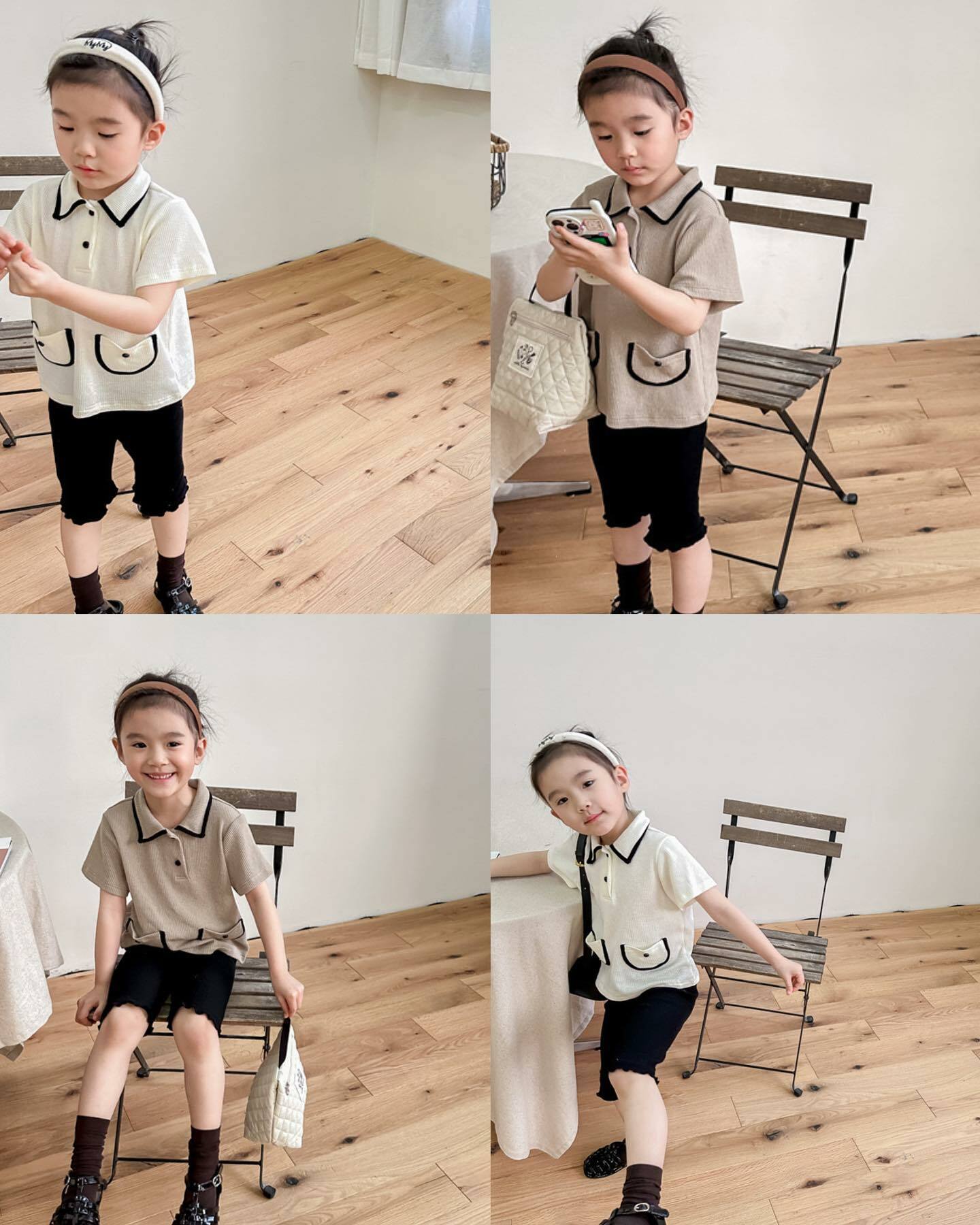 滾邊雙口袋小知性套裝