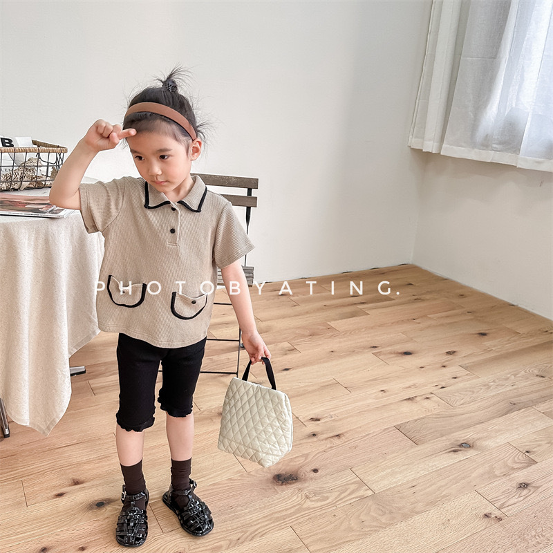 滾邊雙口袋小知性套裝