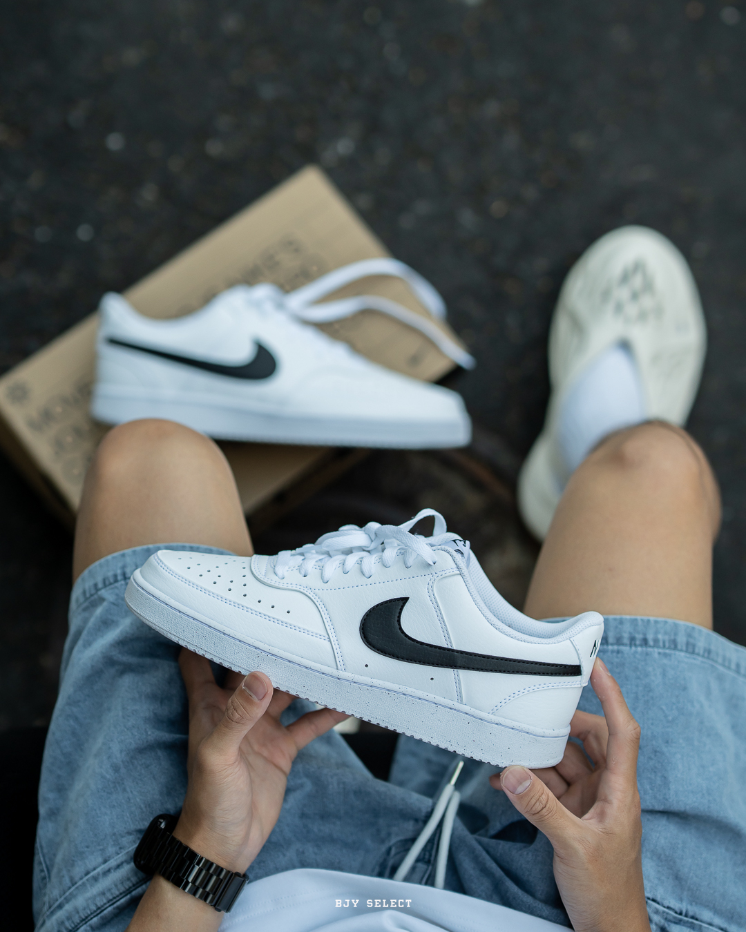 #代購 Nike Court Vision Low 荔枝皮 運動 小白鞋 DH2987-101 白黑