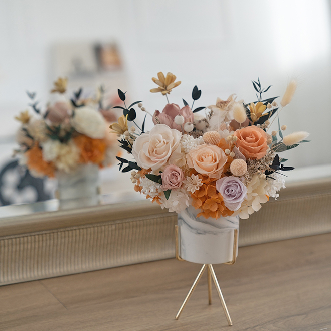 閒暇人經典永生盆花_橘