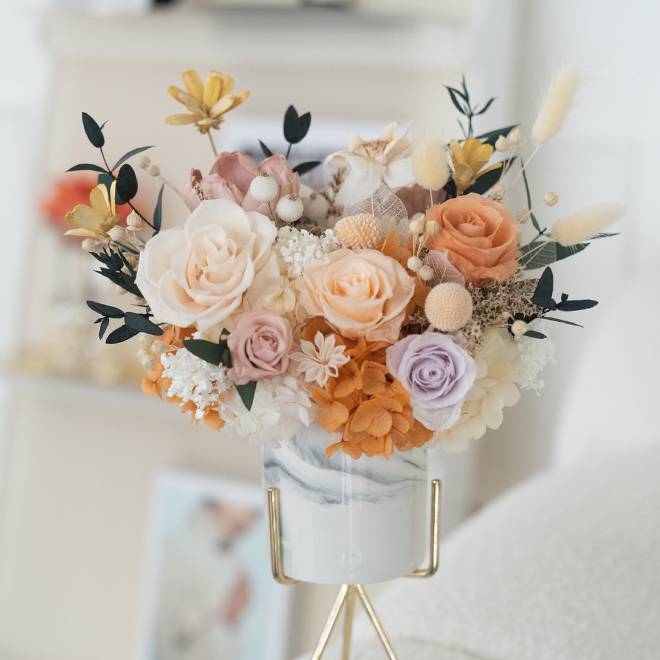 閒暇人經典永生盆花_橘