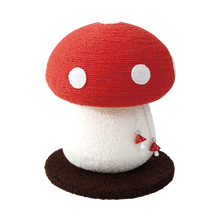 紅色蘑菇型貓抓柱