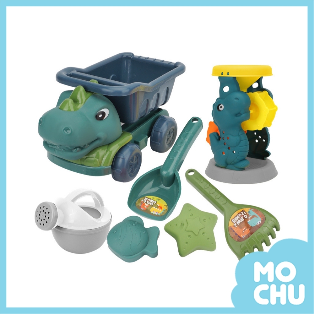 恐龍翻斗車沙漏玩具七件組