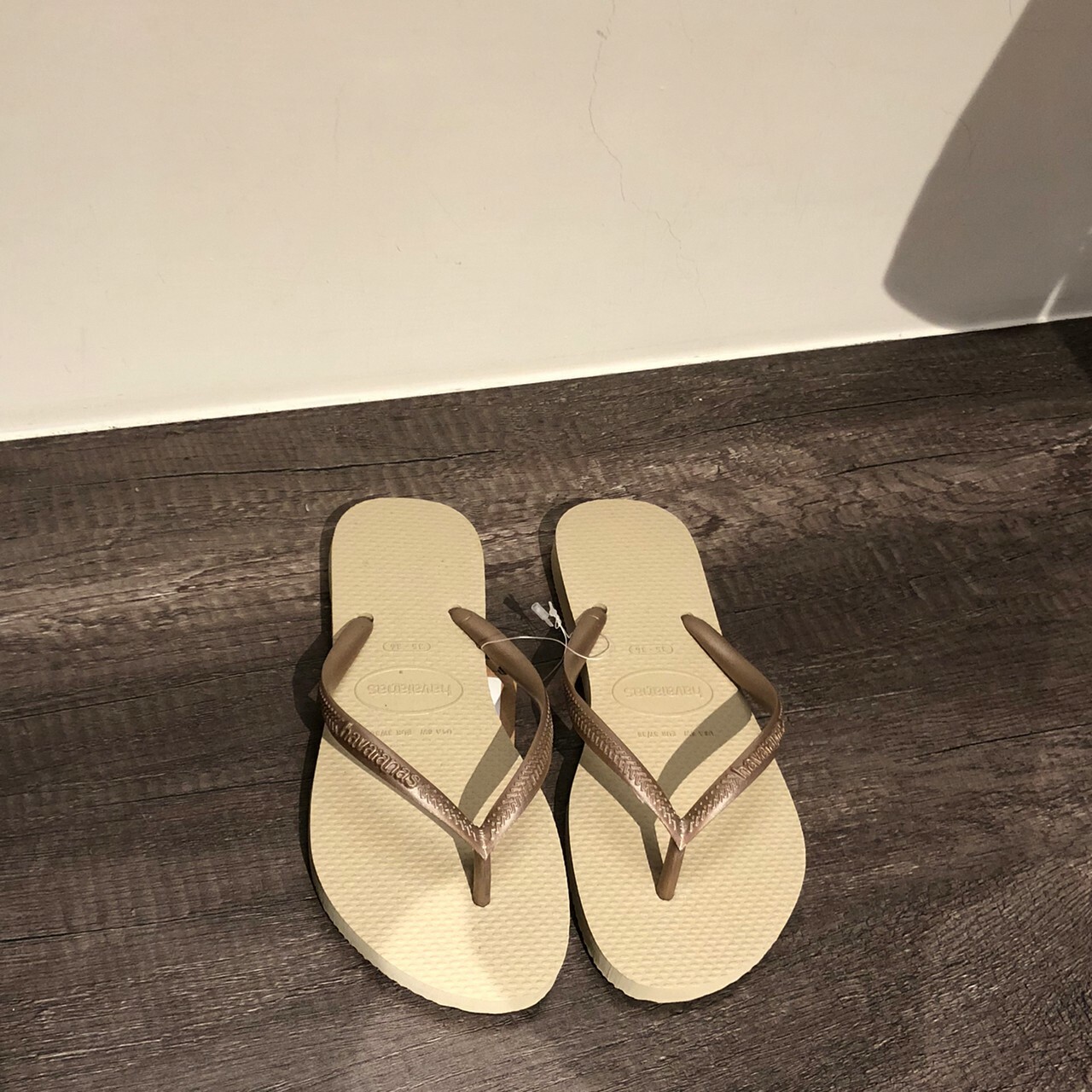 Havaianas 哈瓦仕 Slim 珠光細鞋帶 女款淺白金色 4000030-2719