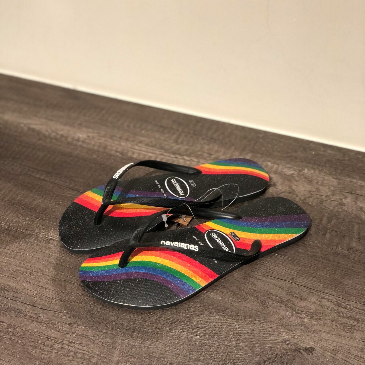 Havaianas 哈瓦仕 拖鞋 女鞋 夾腳拖鞋 彩虹 亮片 4146907-0090