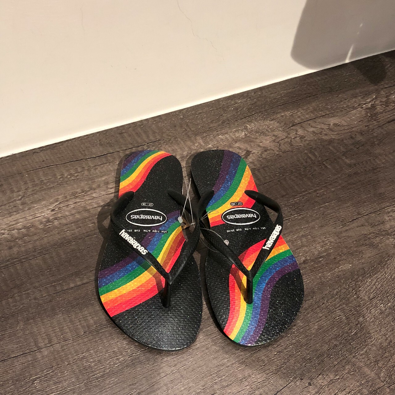 Havaianas 哈瓦仕 拖鞋 女鞋 夾腳拖鞋 彩虹 亮片 4146907-0090