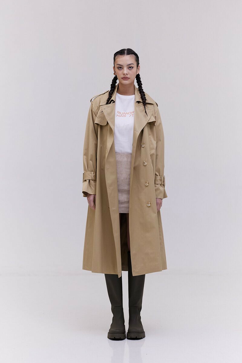 Belted Trench Coat - Beige
