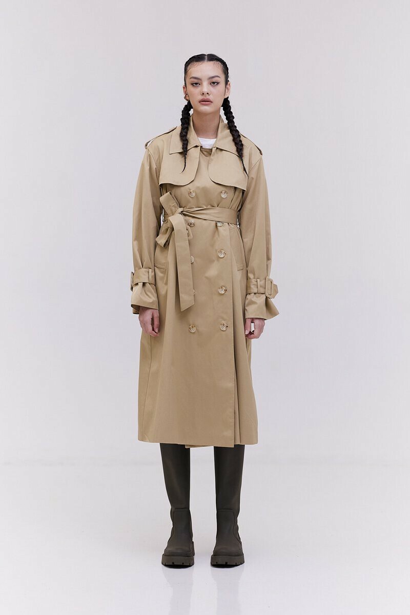 Belted Trench Coat - Beige