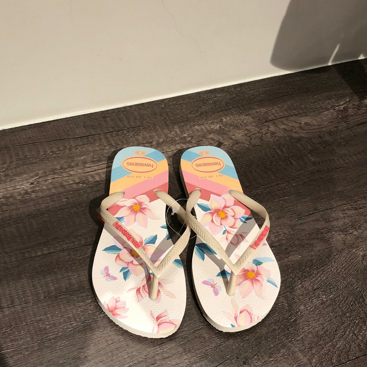 Havaianas 哈瓦仕 拖鞋 夾腳拖 花卉巴西 女鞋 米白 4129848-0121