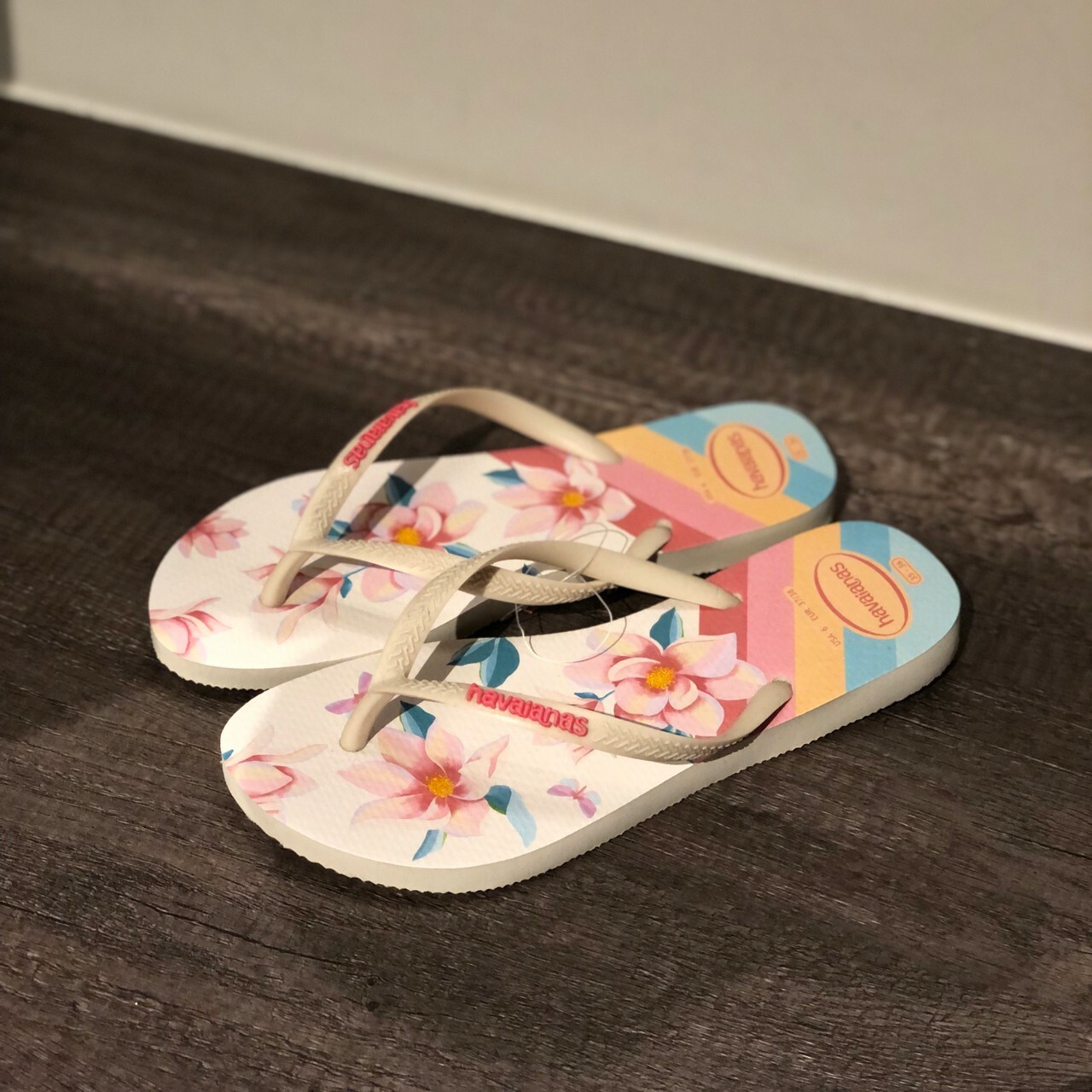 Havaianas 哈瓦仕 拖鞋 夾腳拖 花卉巴西 女鞋 米白 4129848-0121