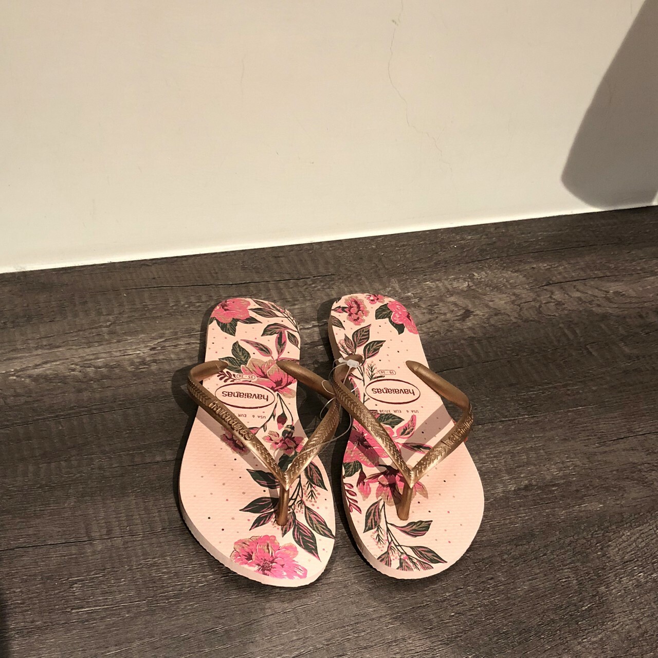 Havaianas 哈瓦仕 Slim Organic 粉/ 玫瑰金 拖鞋 夾腳拖 花卉 女款 4132823-3606