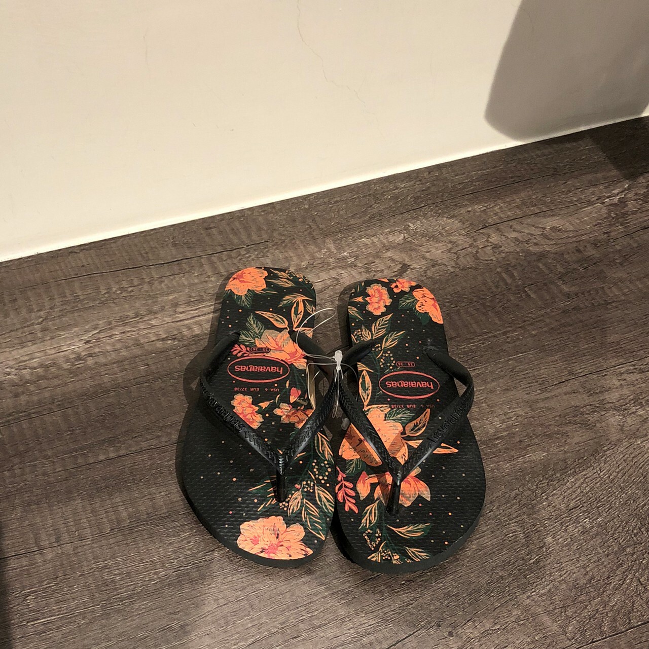 Havaianas 哈瓦仕 Slim Organic 黑拖鞋 夾腳拖 花卉 女款 4132823-9379