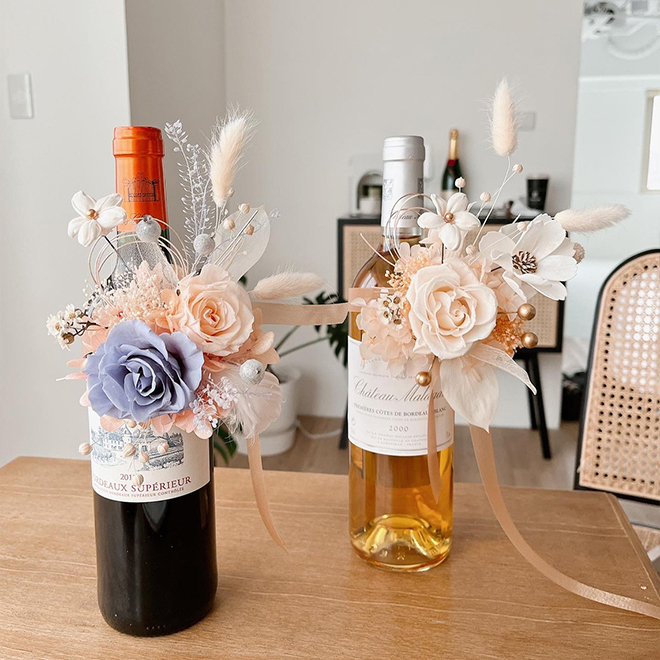 酒瓶花 賀禮裝飾花 永生花裝飾