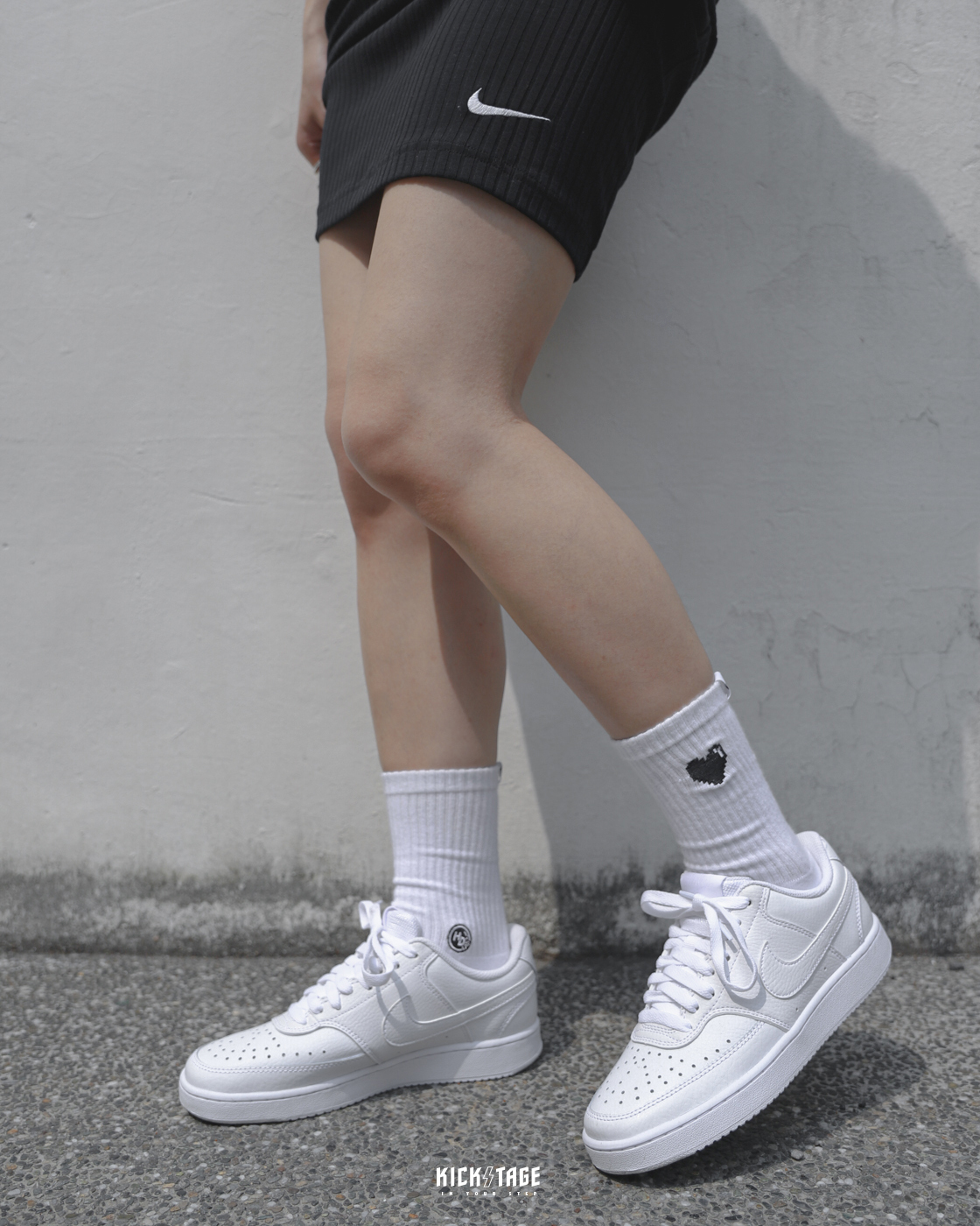 女鞋 NIKE W COURT VISION LOW 全白色 白色 皮革 荔枝皮 基本款 百搭 休閒鞋【CD5434-100】