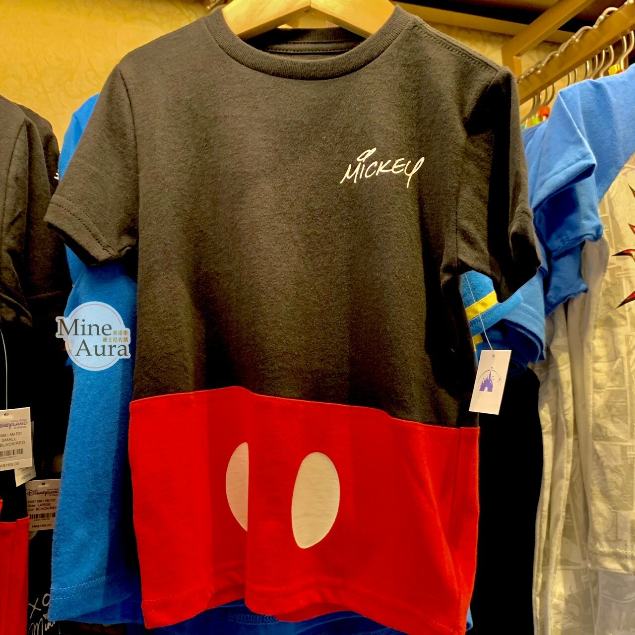 米奇 Mickey 經典 黑紅配色 兒童 短T 上衣 -香港迪士尼樂園