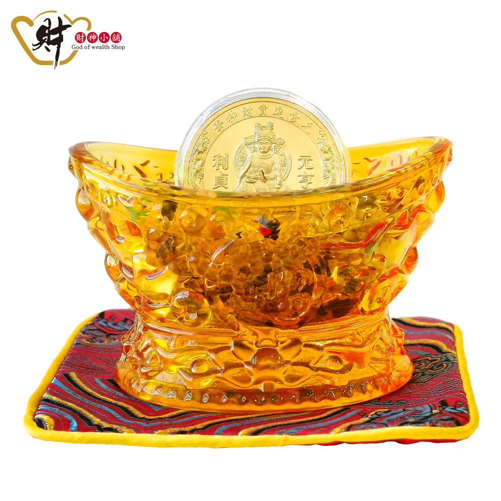 【財神小舖】財神聚寶 - 琉璃元寶聚寶盆擺件 (含開光)