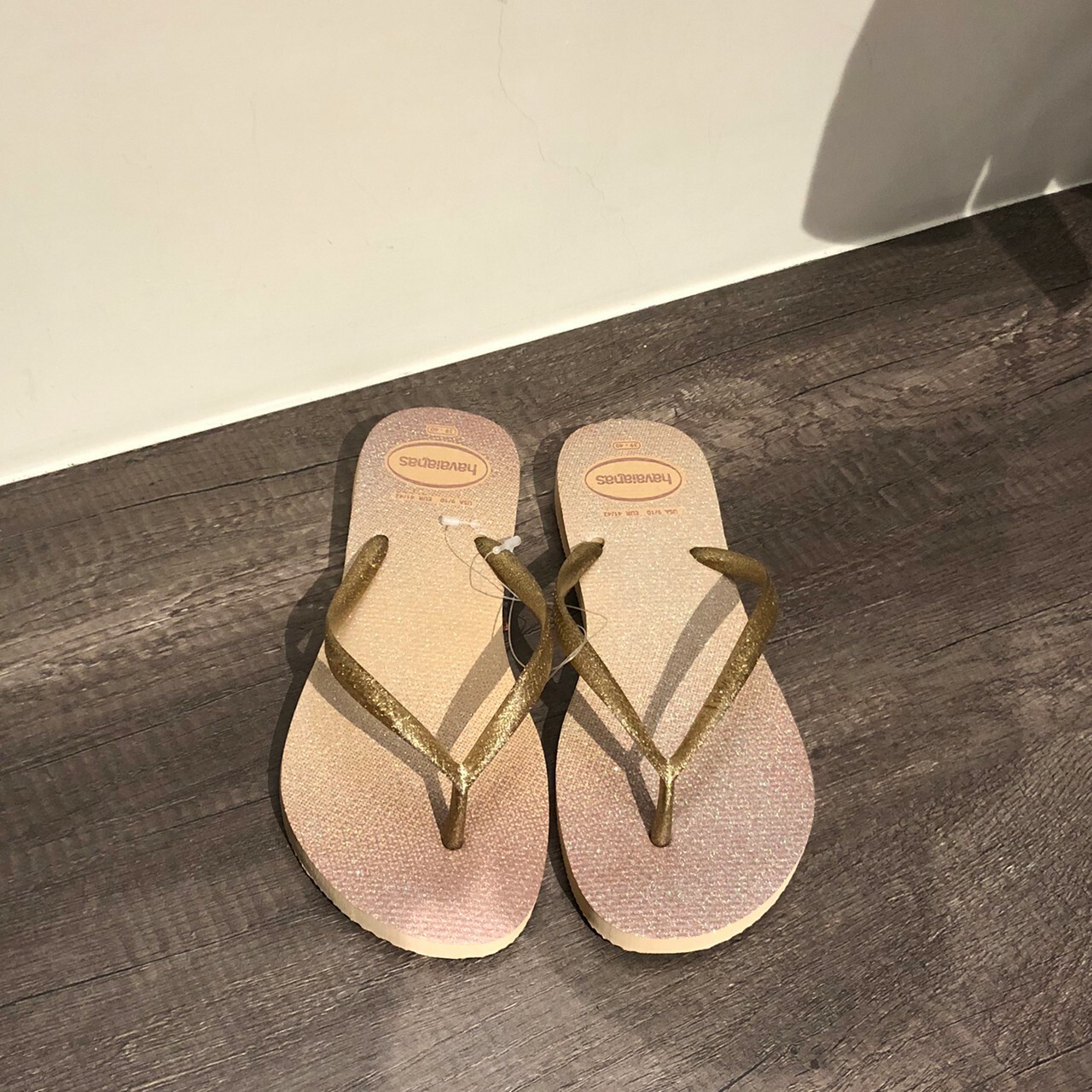 Havaianas 哈瓦仕 拖鞋 夾腳拖 人字拖 果凍亮片 巴西 女鞋 玫瑰金 4145617-0570