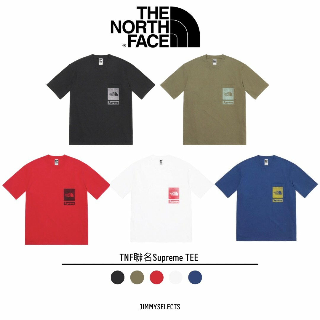 代購THE NORTH FACE 北臉聯名Supreme SS23 LOGO印花短T TEE MAR-