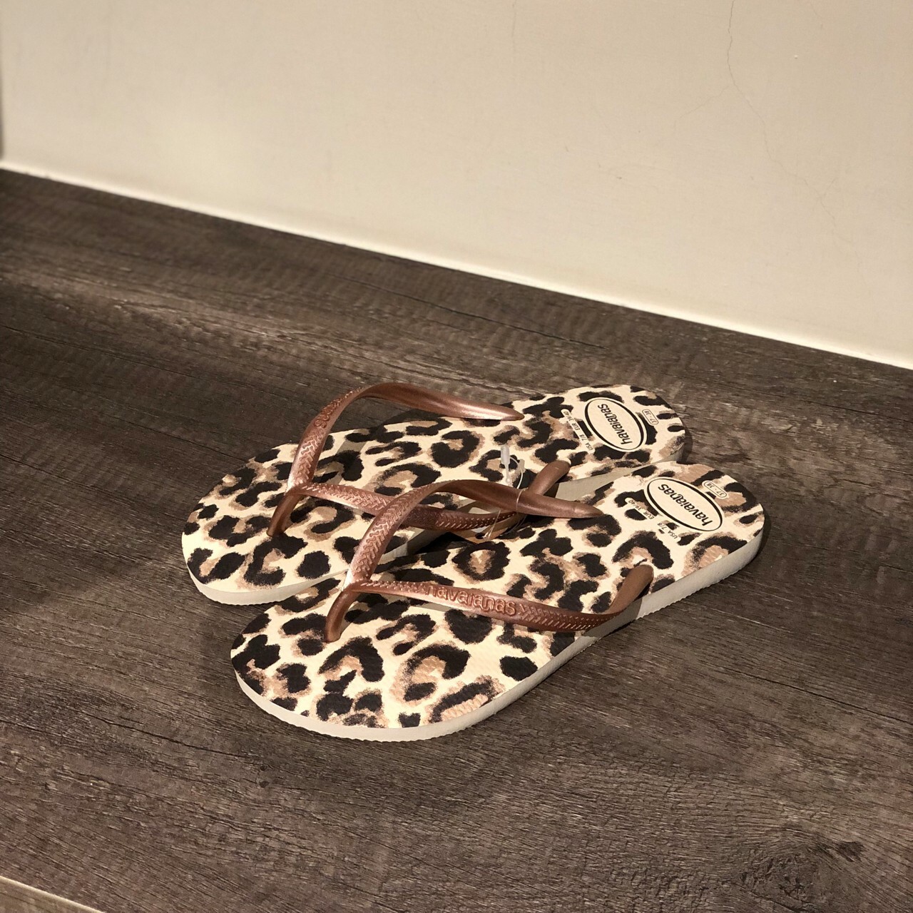 Havaianas 哈瓦仕 拖鞋 女鞋 夾腳拖 動物紋 巴西 Slim Animals 米色 4103352-9919