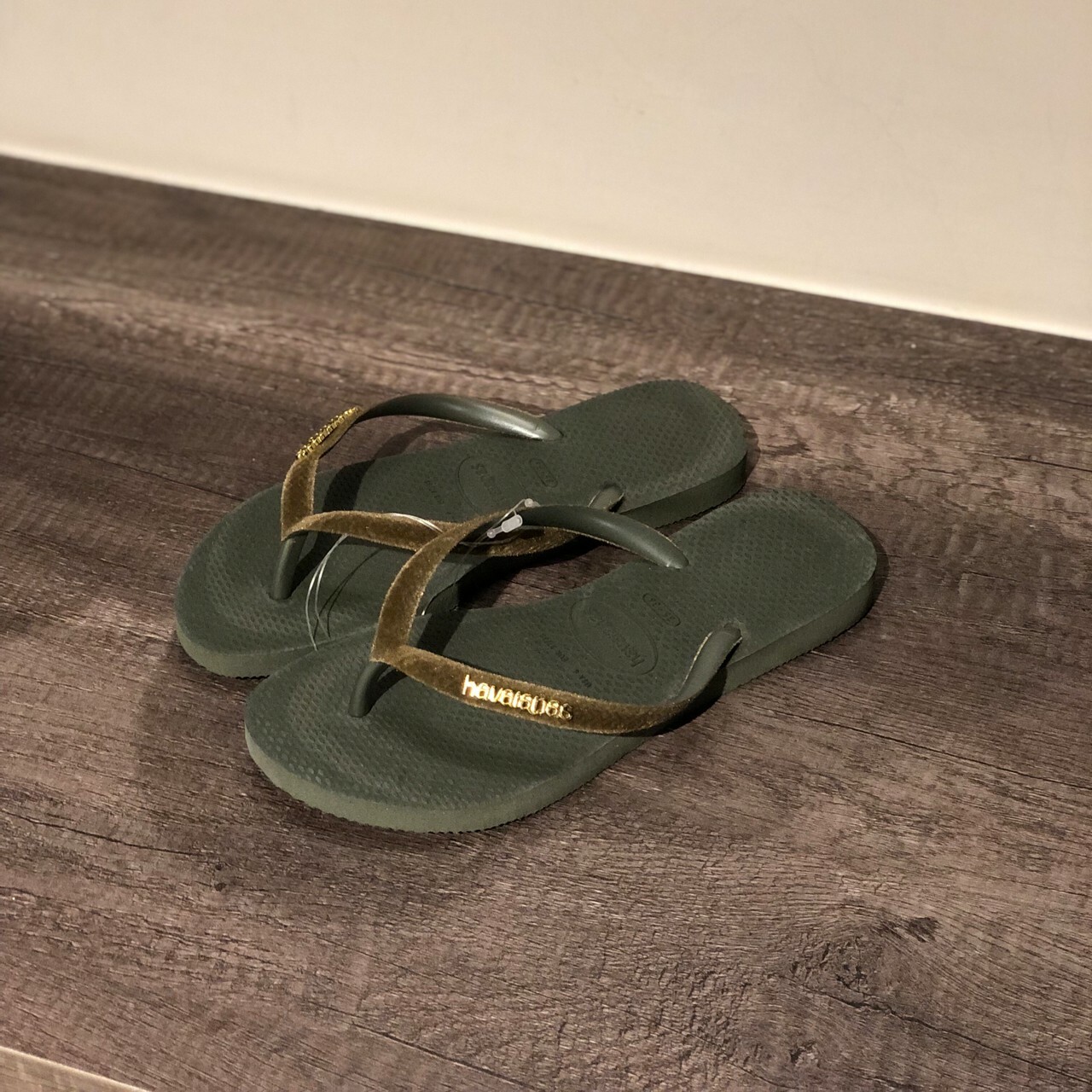 Havaianas 哈瓦仕 拖鞋 夾腳拖 絲絨 巴西 女鞋 綠色 4140265-0869