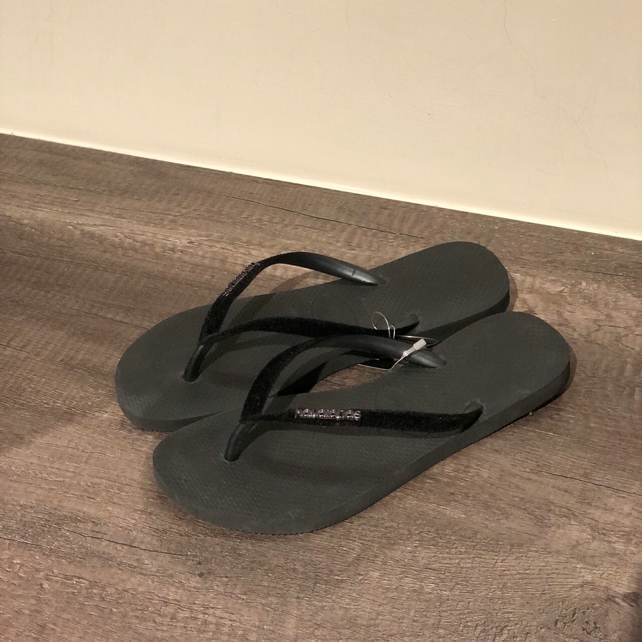 Havaianas 哈瓦仕 拖鞋 夾腳拖 絲絨 女鞋 黑 4140265-2191
