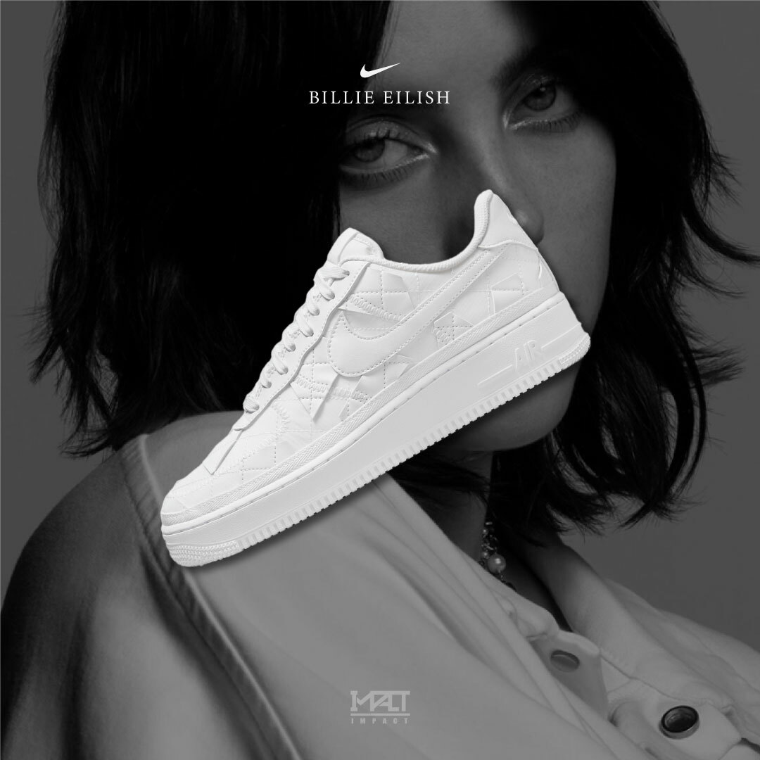 Billie Eilish x Nike Air Force 1 切片解構純白聯名款DZ3674-100