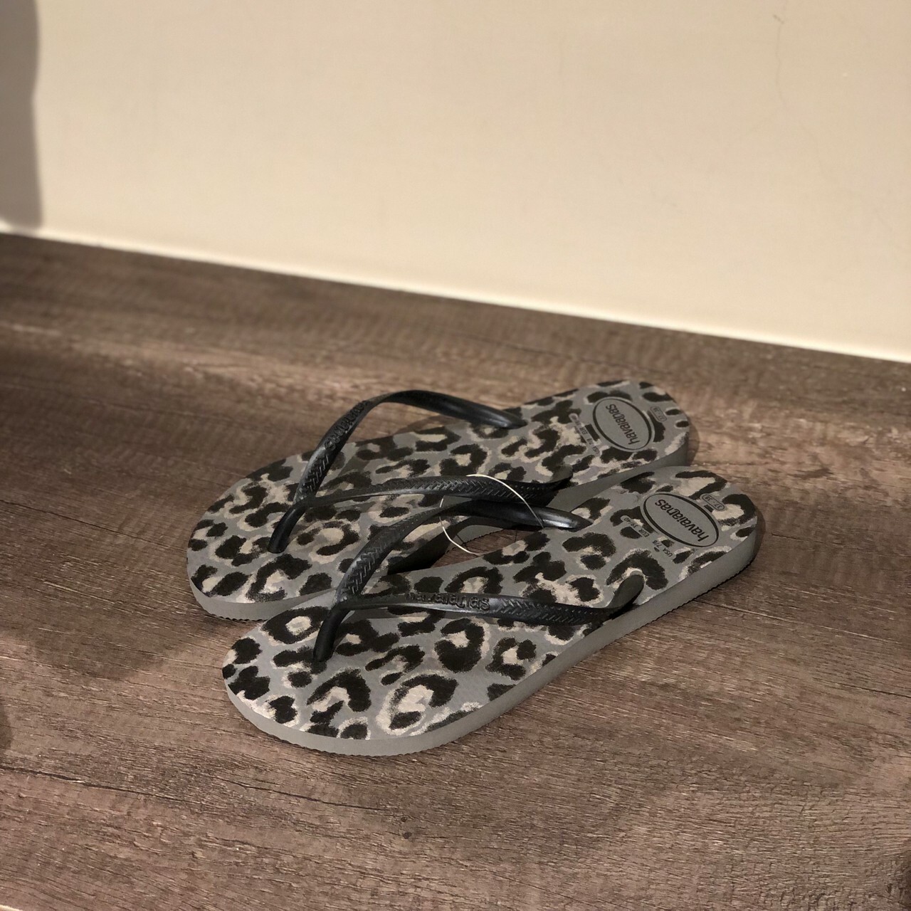 Havaianas哈瓦仕 拖鞋 夾腳拖 動物紋 巴西 女鞋 灰色 4103352-8732