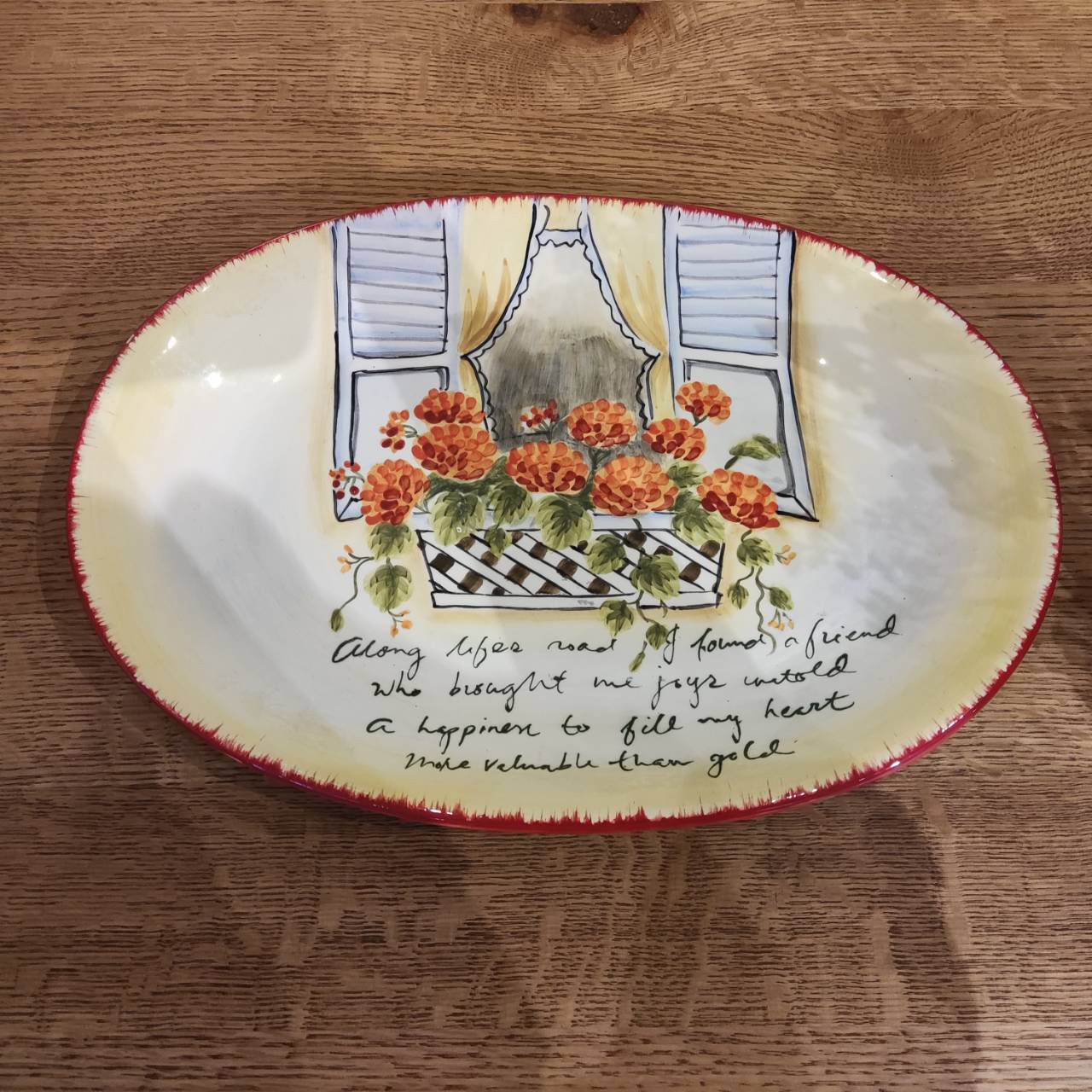 圓邊橢圓盤[MJ手彩天竺葵]