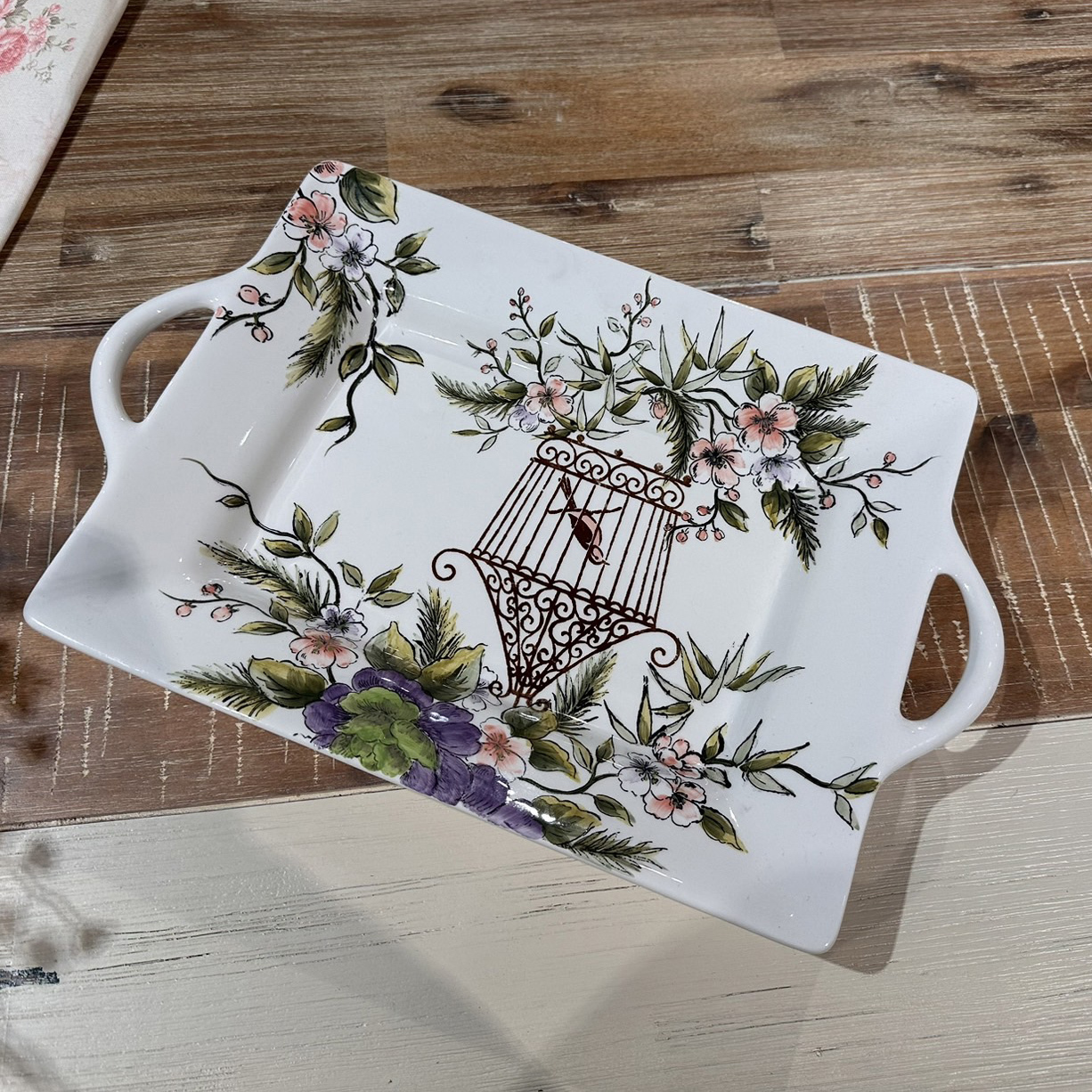 雙耳長方盤[MJ紫花]