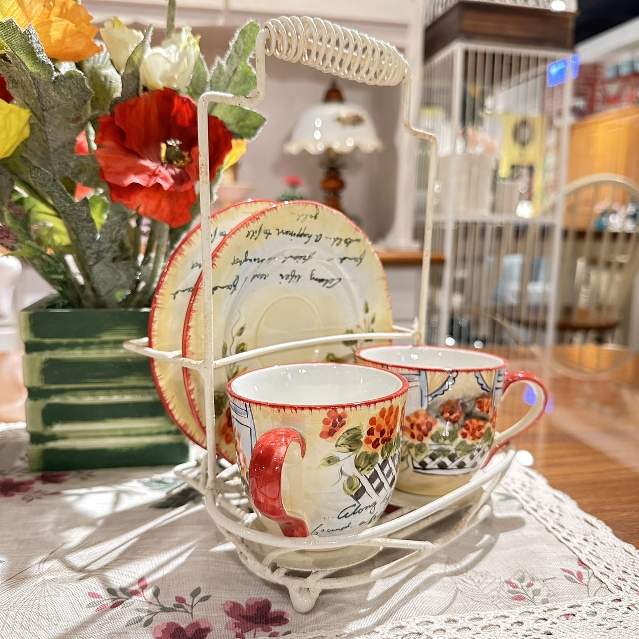 咖啡杯盤組[MJ手彩天竺葵]